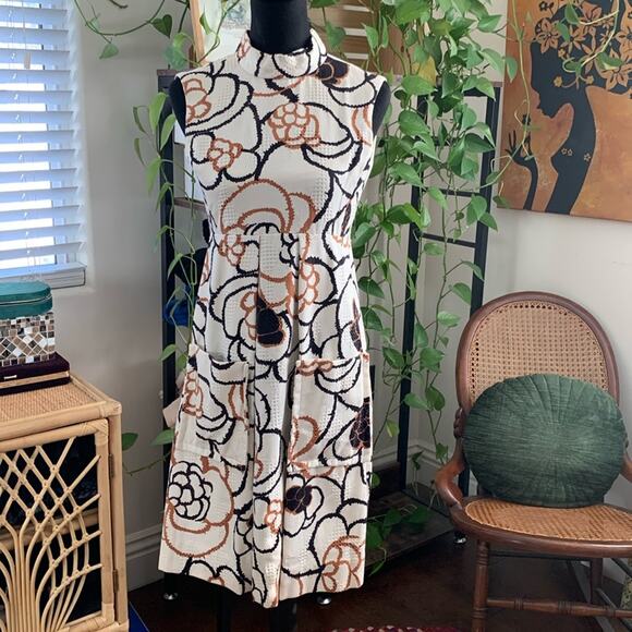 Vintage 60s/70s Union Made Jane Justin for Don Sophisticates Floral Dress - Picture 1 of 12